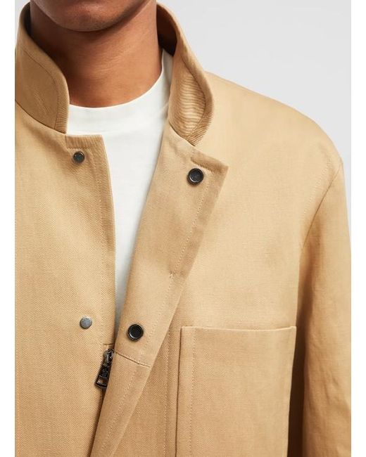 Moncler Natural Jouere Cotton Linen Shirt Jacket for men