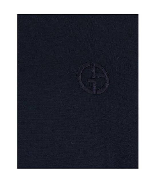 Giorgio Armani Black Crew-Neck T-Shirt for men