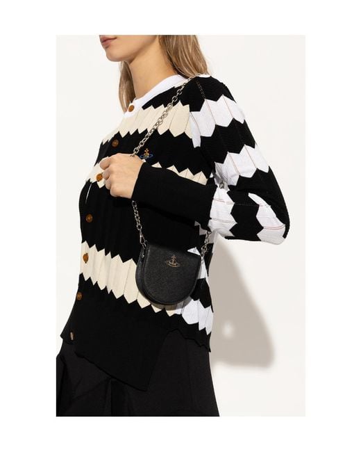 Vivienne Westwood Black Half Moon Crossbody Saddle Bag