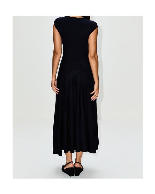 Alaïa Black Alaïa V-Neck Pleated Sleeveless Dress