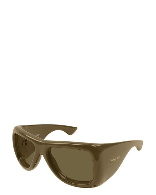 Saint Laurent Green Eyewear Pilot Frame Glasses for men