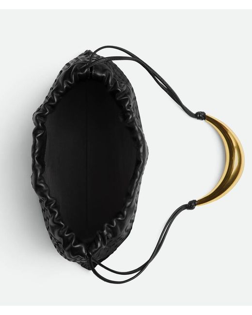 Bottega Veneta Black Calfskin Embellished Dustbag Shoulder Bag