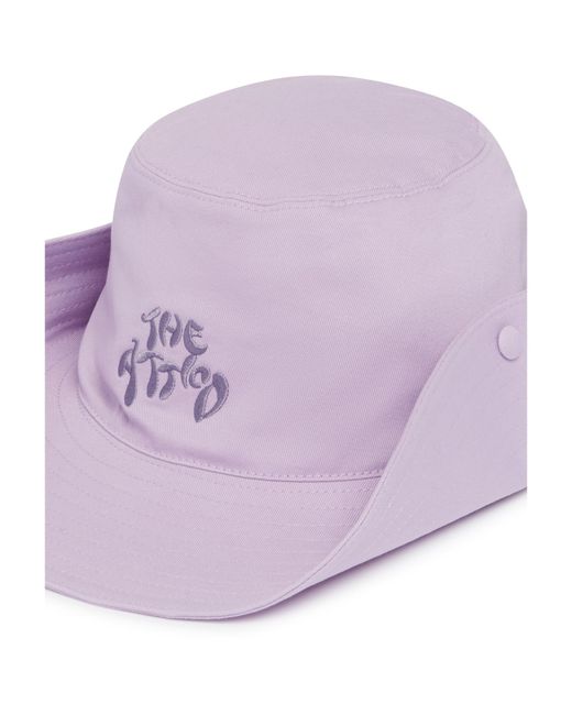 The Attico Purple The Logo Embroidered Wide-Brim Hat