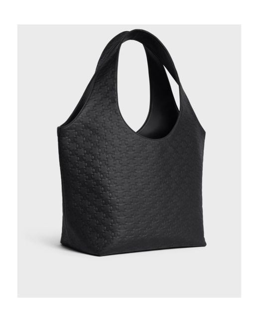 Céline Black Cabas Calfskin Shopper Bag With Embossed Triomphe for men