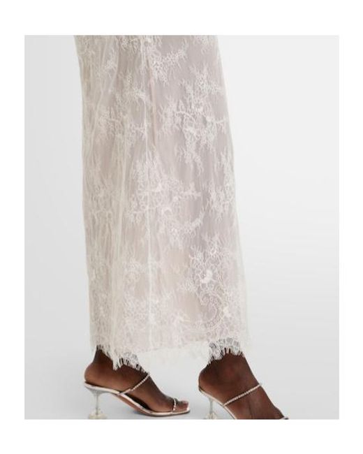 Blumarine White Embellished Lace Maxi Dress