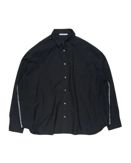 Acne Blue Striped Button-Up Shirt for men