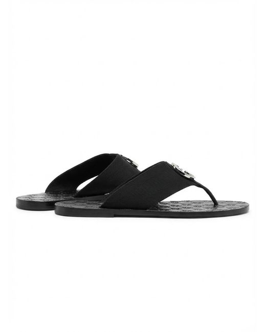 Gucci Black Logo Plaque Embossed Thongs for men