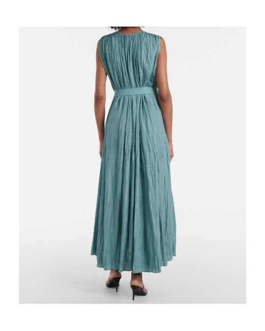 Joseph Blue Pleated Belted Dress