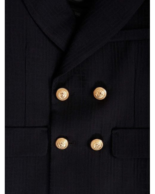 Balmain Blue Double-Breasted Blazer
