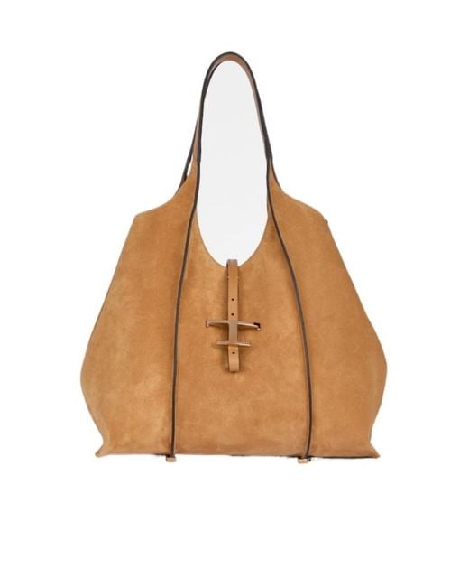 Tod's Brown T-Timeless Suede Shoulder Bag