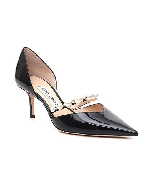 Jimmy Choo Black Aurelie 65 Embellished Pumps