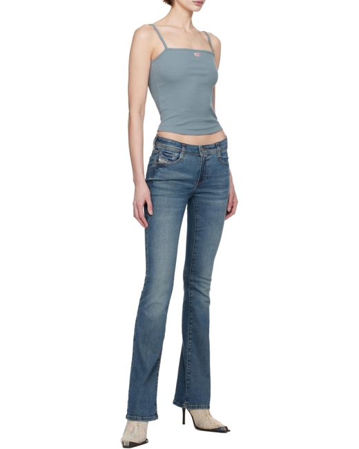 DIESEL Blue T-Hop-D Logo Embroidered Cami Top