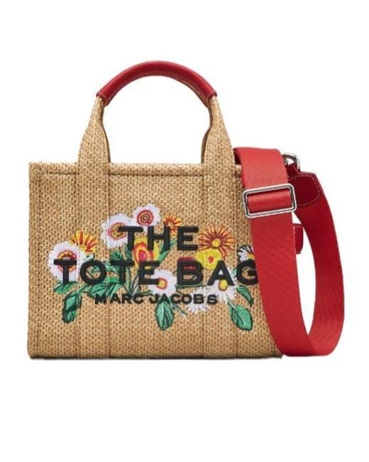 Marc Jacobs Red The Daisy Woven Small Tote Bag
