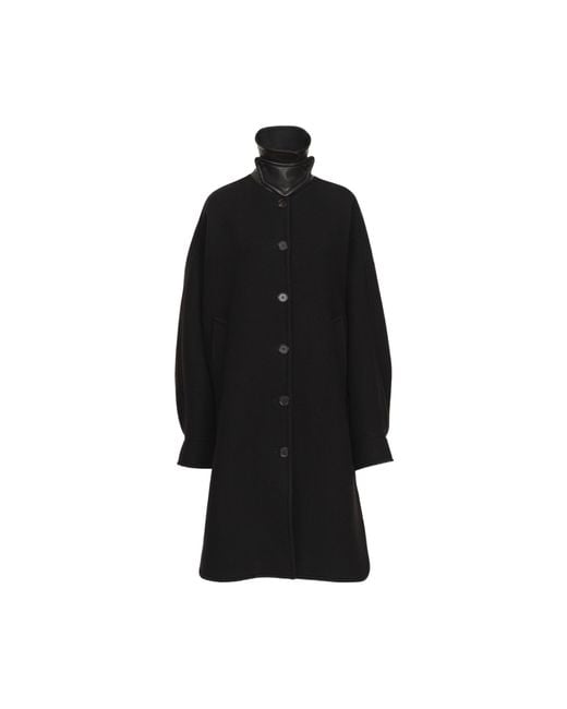 Chloé Black Medium And Long Extra-Large Medium And Long Wool Coat