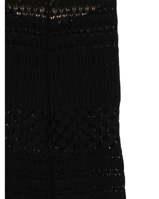Semicouture Black Cutout Casual Pants