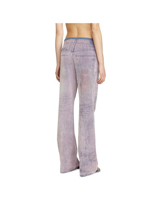 DIESEL Purple P-Nerv Wide-Leg Trousers