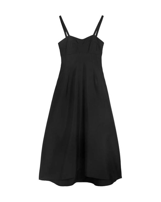 Jil Sander Black Techno Gabardine Bustier Dress