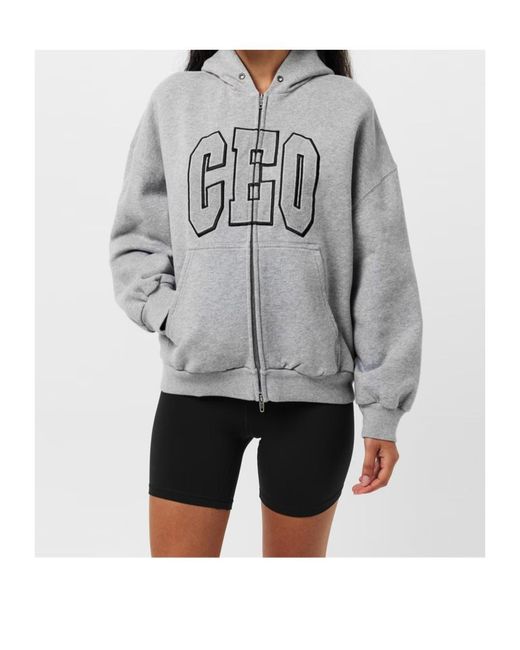 Balenciaga Gray Bal Zip Hoodie