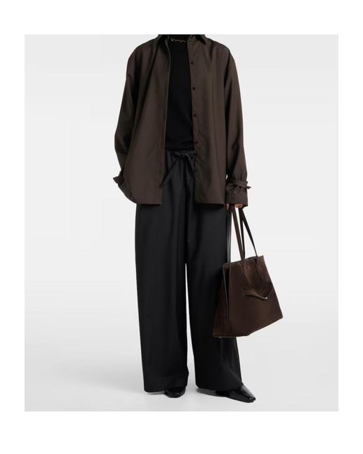 Totême  Brown Oversized Wool Shirt