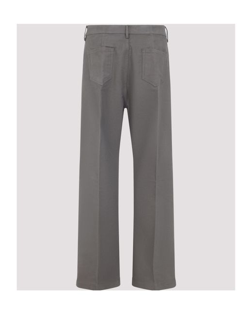 Rick Owens Gray Pleat Detailed Straight-Leg Trousers for men