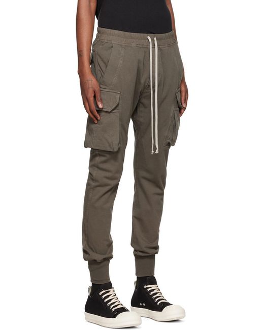 Rick Owens Gray Cargo Slim-Fit Trousers for men