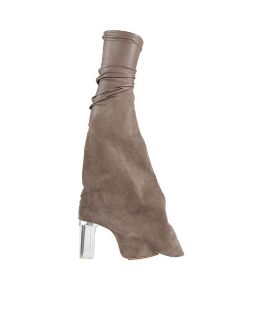 Rick Owens White Solid Color Platform Boots