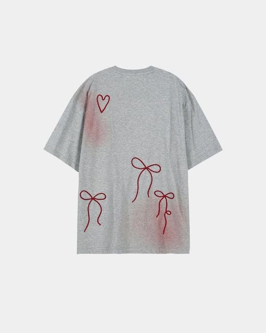 ANDERSSON BELL Gray Ribbon Embroidery Printed T-Shirt for men