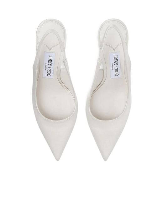 Jimmy Choo White Love Sling Back 85 Pumps