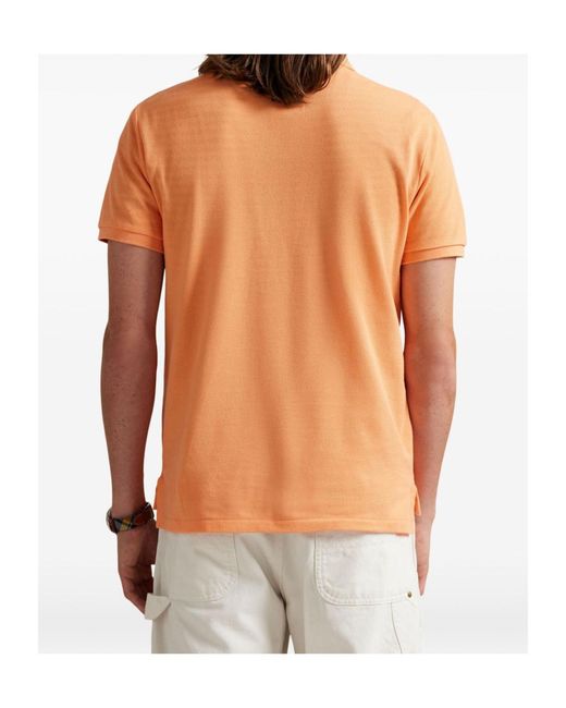 Polo Ralph Lauren Orange Logo-Embroidered Straight Hem Polo Shirt for men