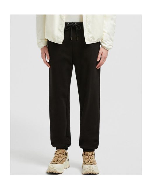 Moncler Black Logo Patch Drawstring Sweatpants for men