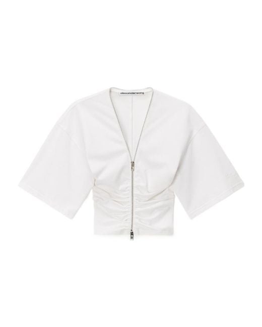 Alexander Wang White Zipper Top