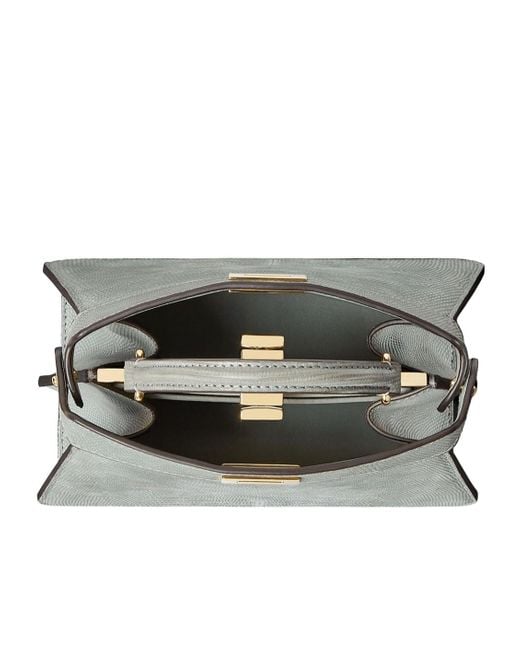 Fendi Gray Matcha Nubuck Lizard Bag
