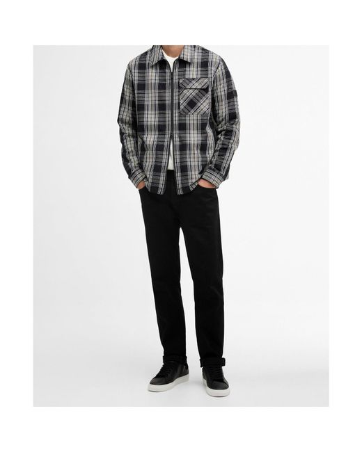 Barbour Gray Seafield Long-Sleeve Shirt Jacket for men