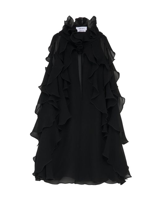 McQueen Black Silk Ruffled Top