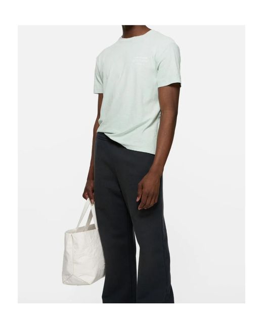 Acne White Distressed Logo T-Shirt for men