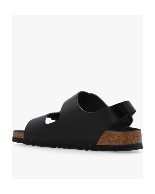 Birkenstock Black Milano Leather Sandals