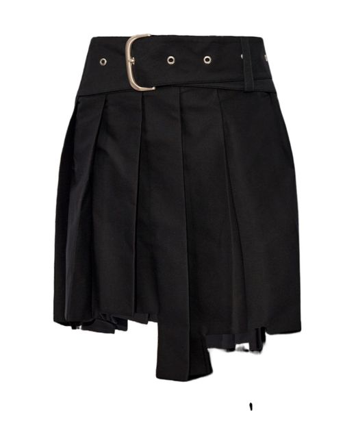 Off-White c/o Virgil Abloh Black Asymmetric Hem Pleated Mini Skirt