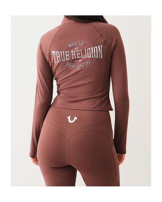 True Religion Red Logo Two-Way Zip Performance Jacket