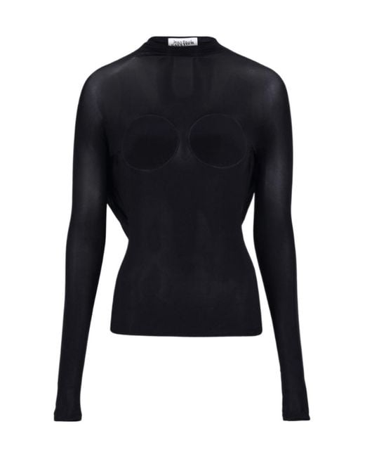 Jean Paul Gaultier Blue Covered Cup Ruched Top