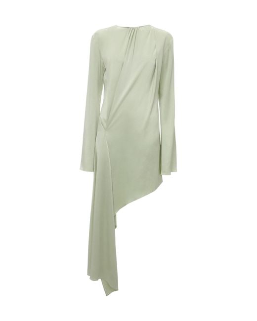J.W. Anderson Green Jw Anderson Long Sleeved Asymmetric Dress