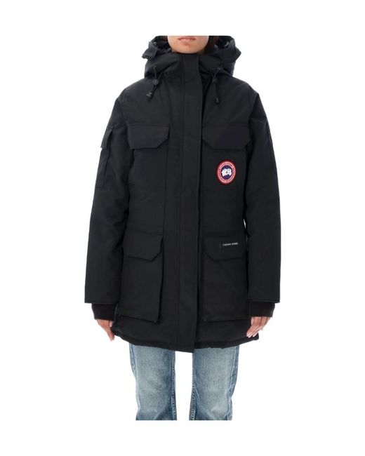 Canada Goose Black Logo Patch Hooded Coat