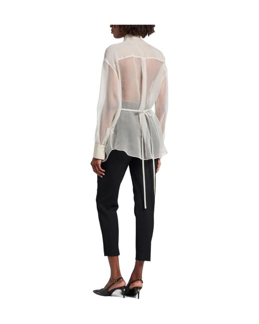 Brunello Cucinelli Gray Bright-Colored Long-Sleeved Shirt