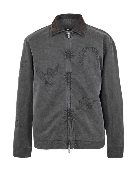 Represent Gray Solid Color Jacket for men