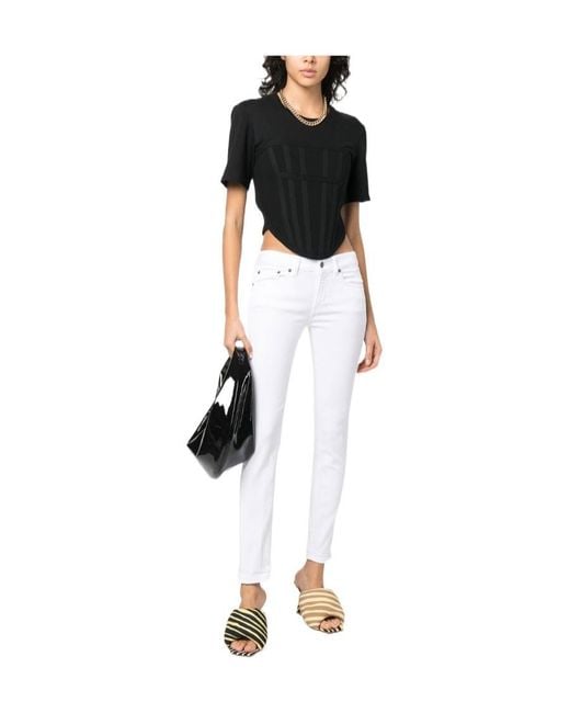 Dondup White Logo Jeans