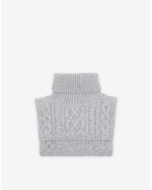 Maison Margiela Gray Cable-Knit Scarf
