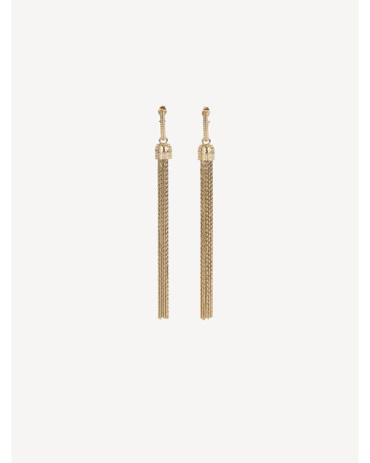 Balmain Metallic Brass Tassel Earrings