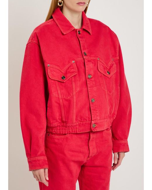 Versace Red Denim Jacket