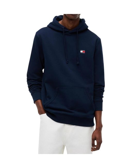 Tommy Hilfiger Blue Tommy Badge Brushed Fleece Hoodie for men