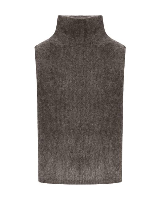 Lisa Yang Gray Turtleneck Vest Sweater