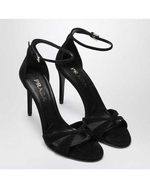 Prada Black Round-Toe High-Heeled Sandals